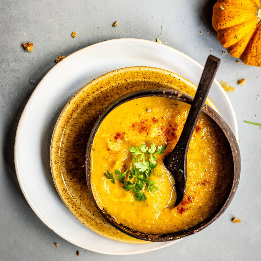 aleppo pepper from zest and zing in pumpkin soup.